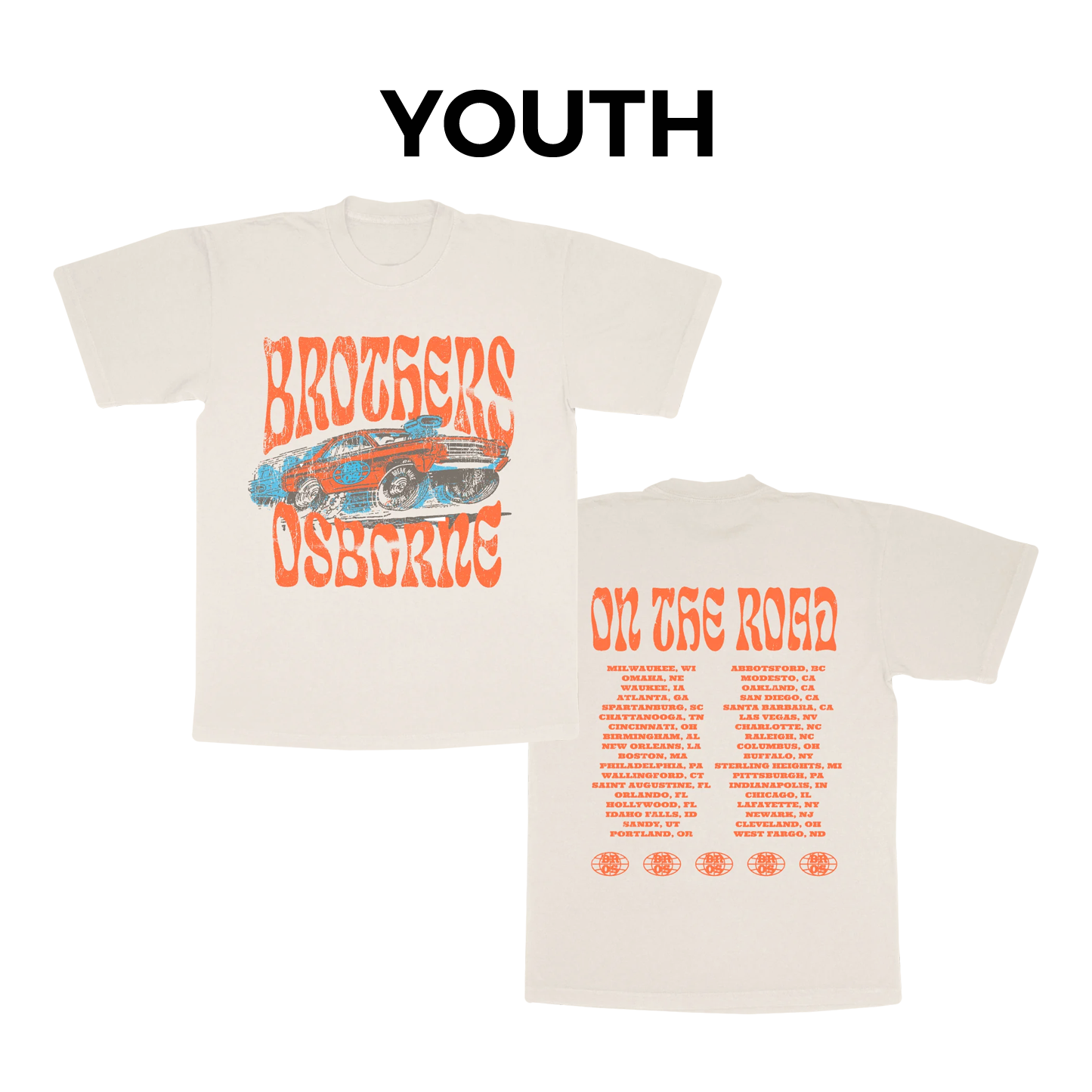 YOUTH Natural Hot Rod Tour Tee