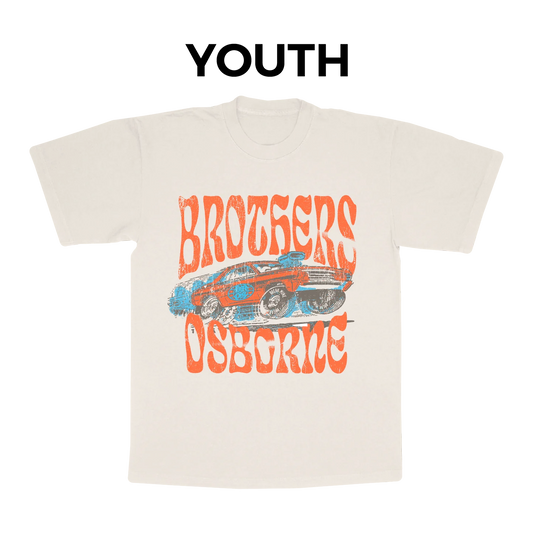 YOUTH Natural Hot Rod Tour Tee